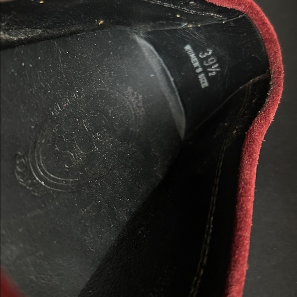 Tod’s Red Suede Loafers with Fringe Detail - Picture 7 of 15